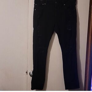 Real Good Mens AE AirFlex+ Athletic Fit Jean Distressed Black Wash